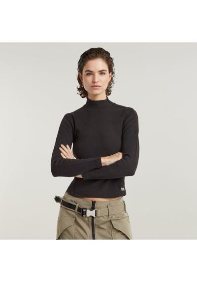 футболка Asymmetric Zip Cropped Slim Mock
