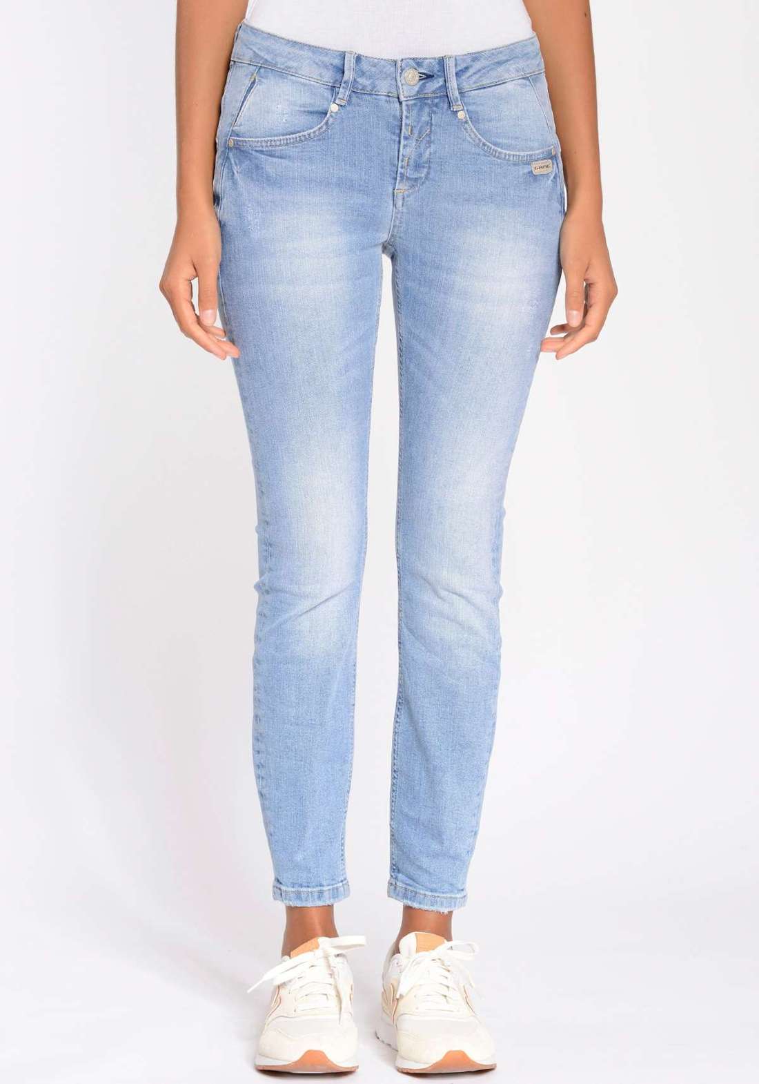 Джинсы скинни с треугольными вставками по бокам для отличного... 94NELE X-CROPPED