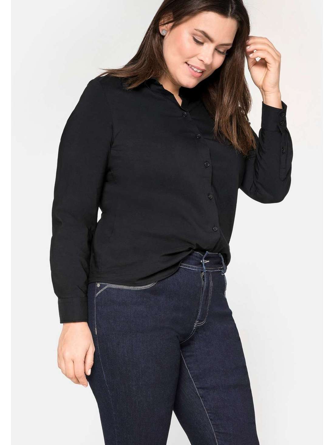 Блузка-рубашка с эластичным наполнением Große Größen