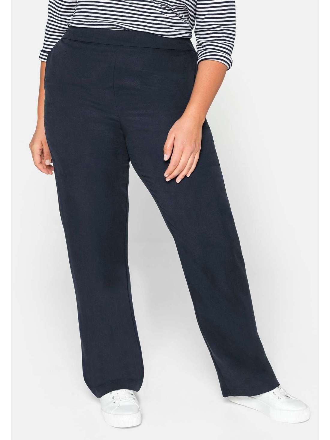 Брюки из ткани с боковыми разрезами из лиоцелла TENCEL™. Große Größen