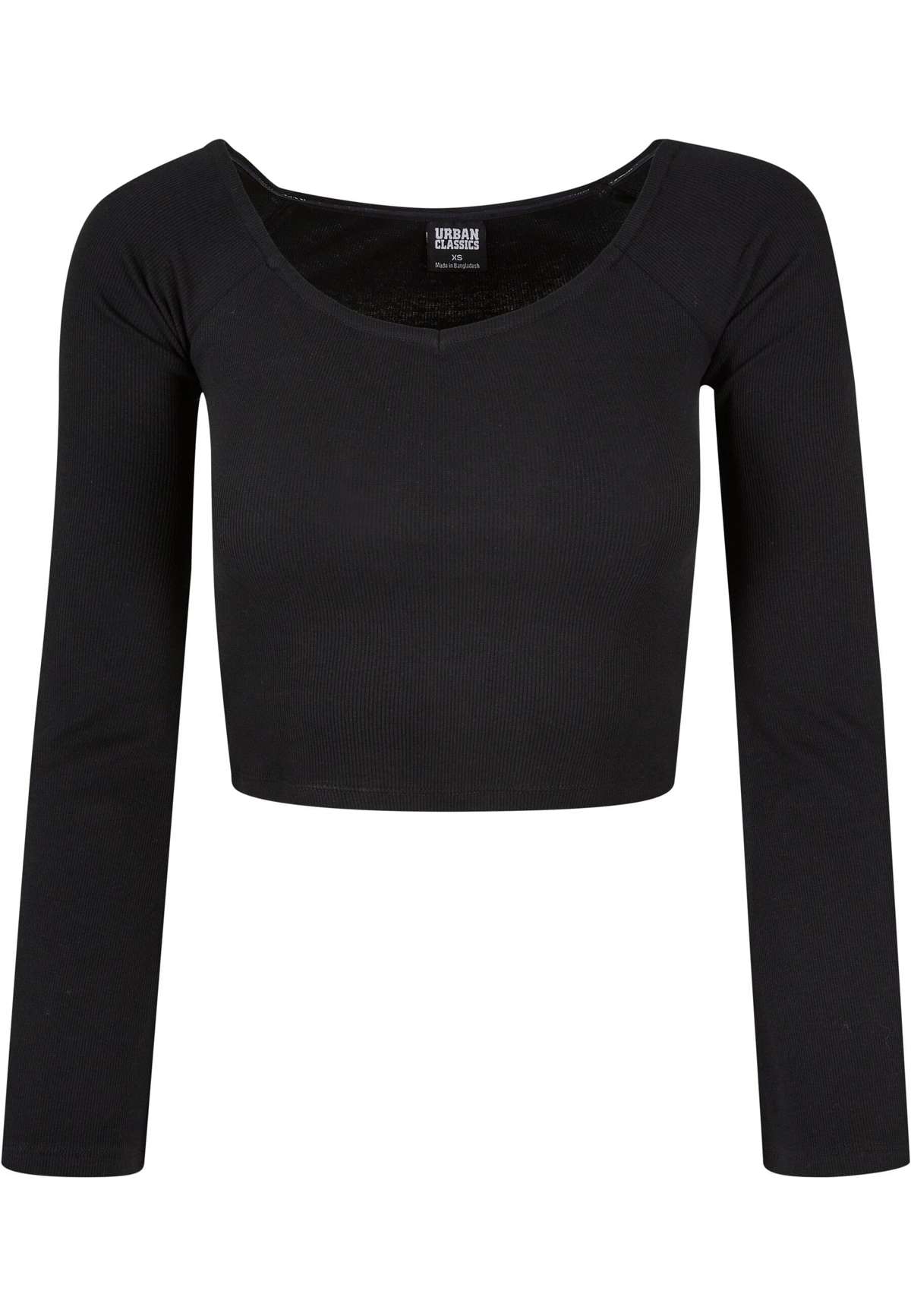 Рубашка с длинным рукавом Urban Classics Damen Ladies Short Rib Wide V-Neck Longsleeve