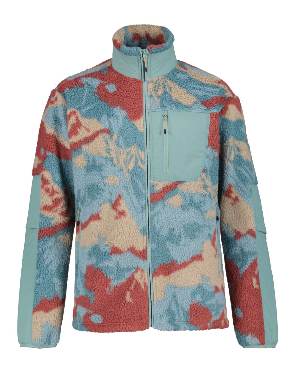 Флисовая рубашка с контрастной нашивкой-логотипом на плече. H PRINT FLEECEJACKE MEMPHIS
