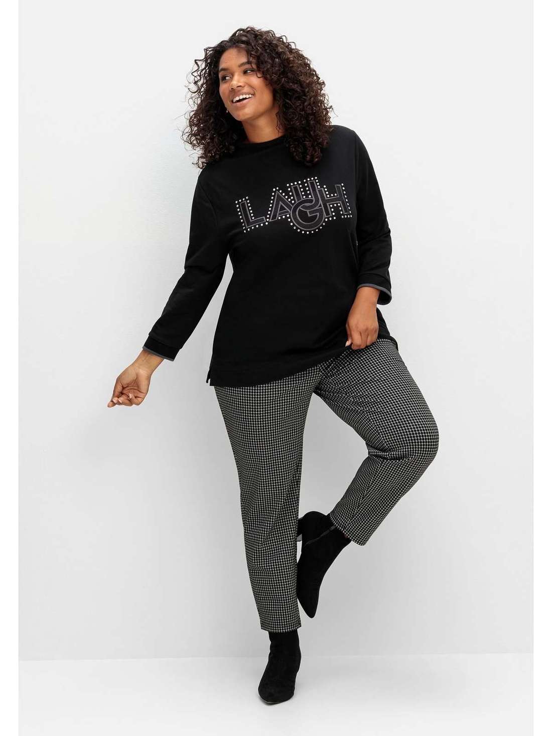 Брюки без застежки с карманами на молнии Große Größen