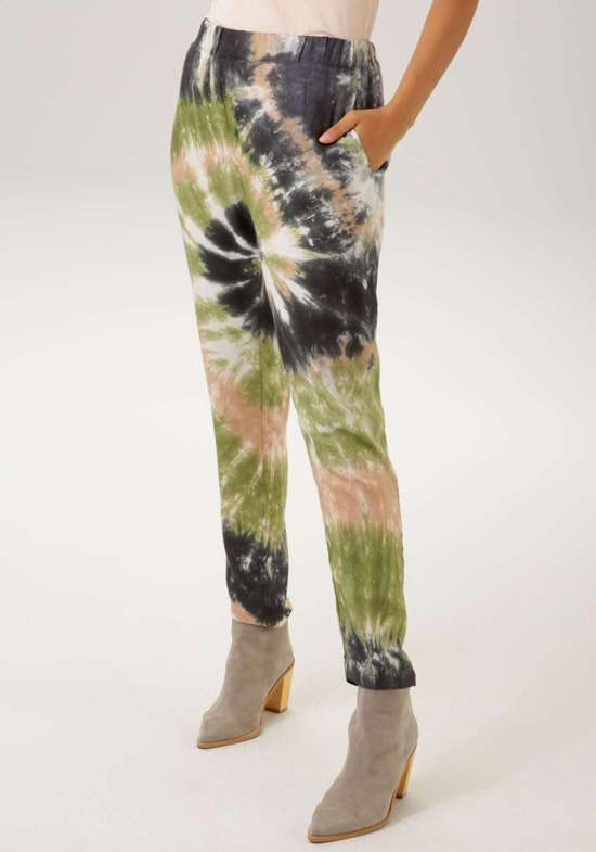 Брюки без застежек с принтом батик – каждое изделие уникально