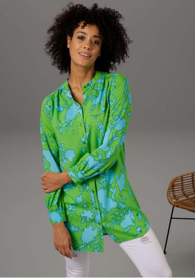 Длинная блузка с графичным цветочным принтом в ультрасовременных цветовых сочетаниях