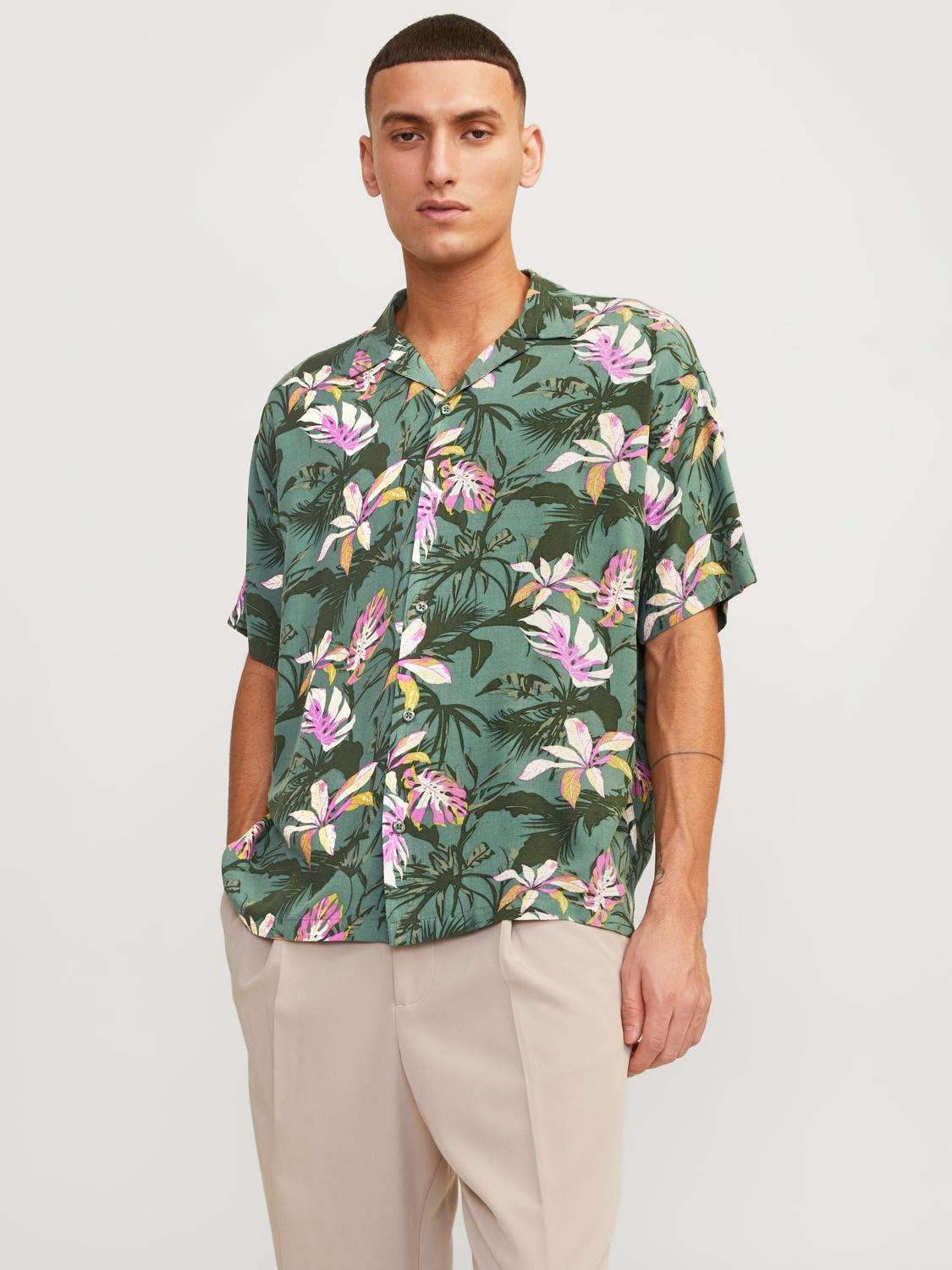 Гавайская рубашка JORLUKE TAMPA AOP SHIRT SS SN