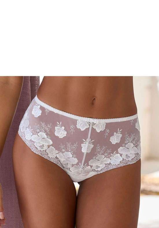 Трусики с элегантной кружевной вышивкой в цветочном стиле.