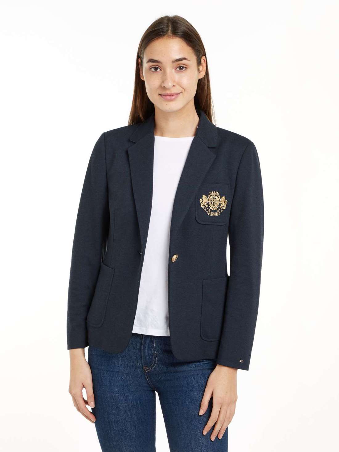 Короткий пиджак с вышивкой логотипа HERITAGE CREST SLIM SB BLAZER