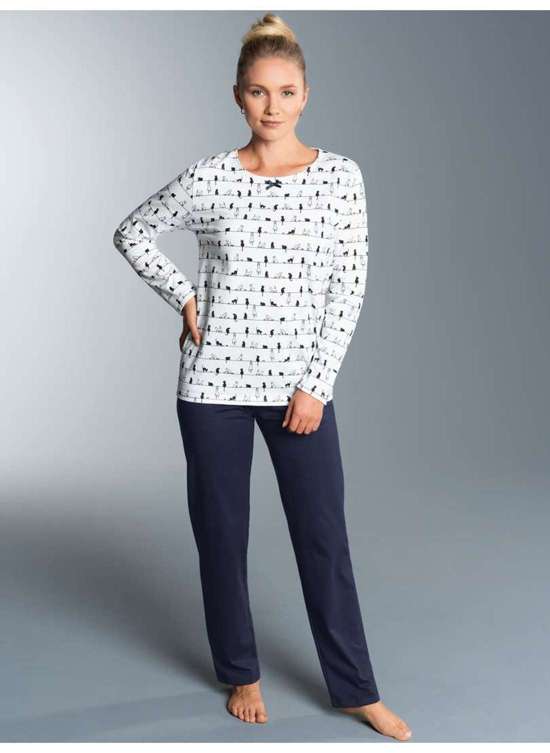 Пижамы TRIGEMA Bequemer Schlafanzug mit Druck-Motiv