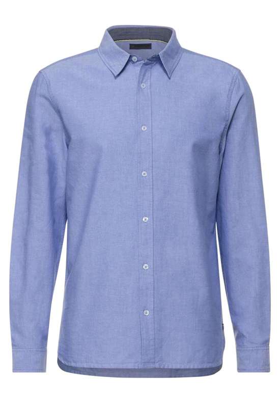 Однотонная рубашка с длинным рукавом