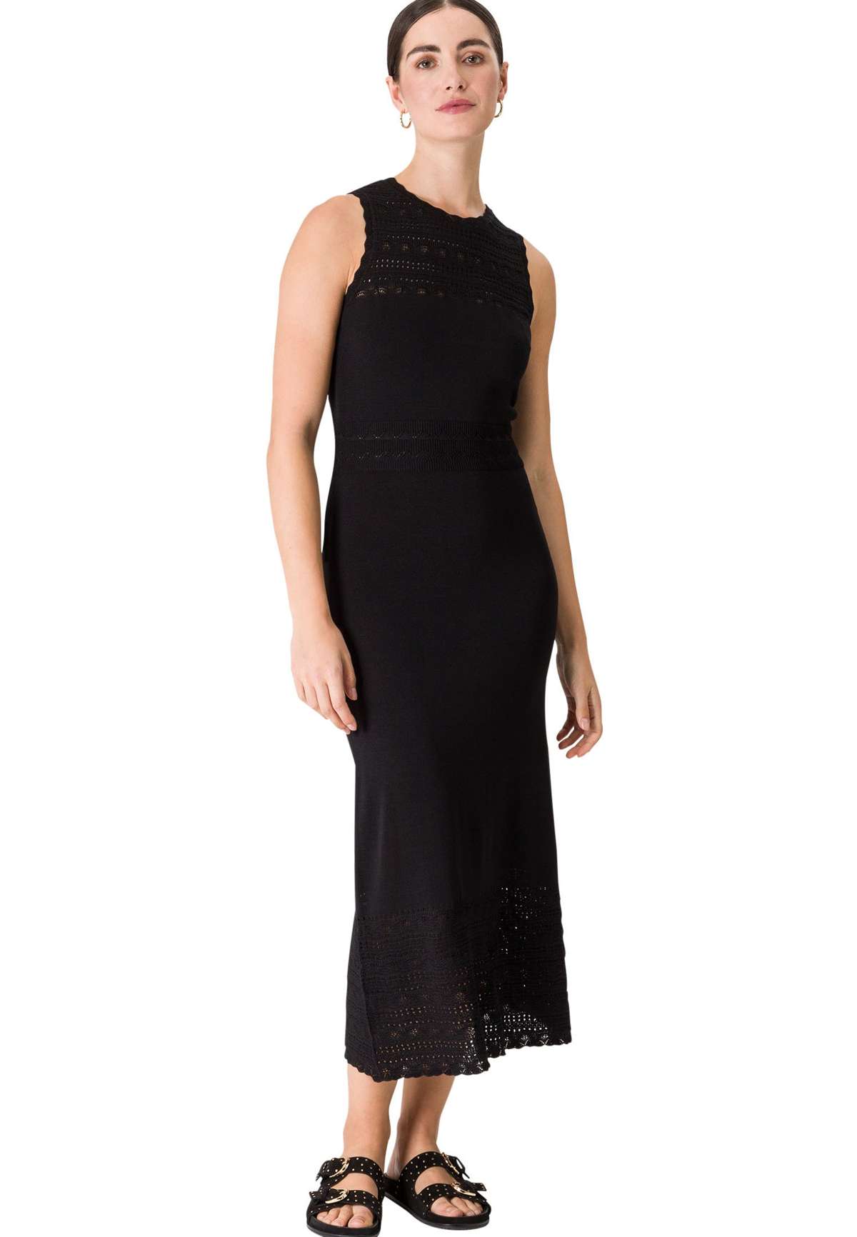 Трикотажное платье zero Strickkleid mit Lochmuster