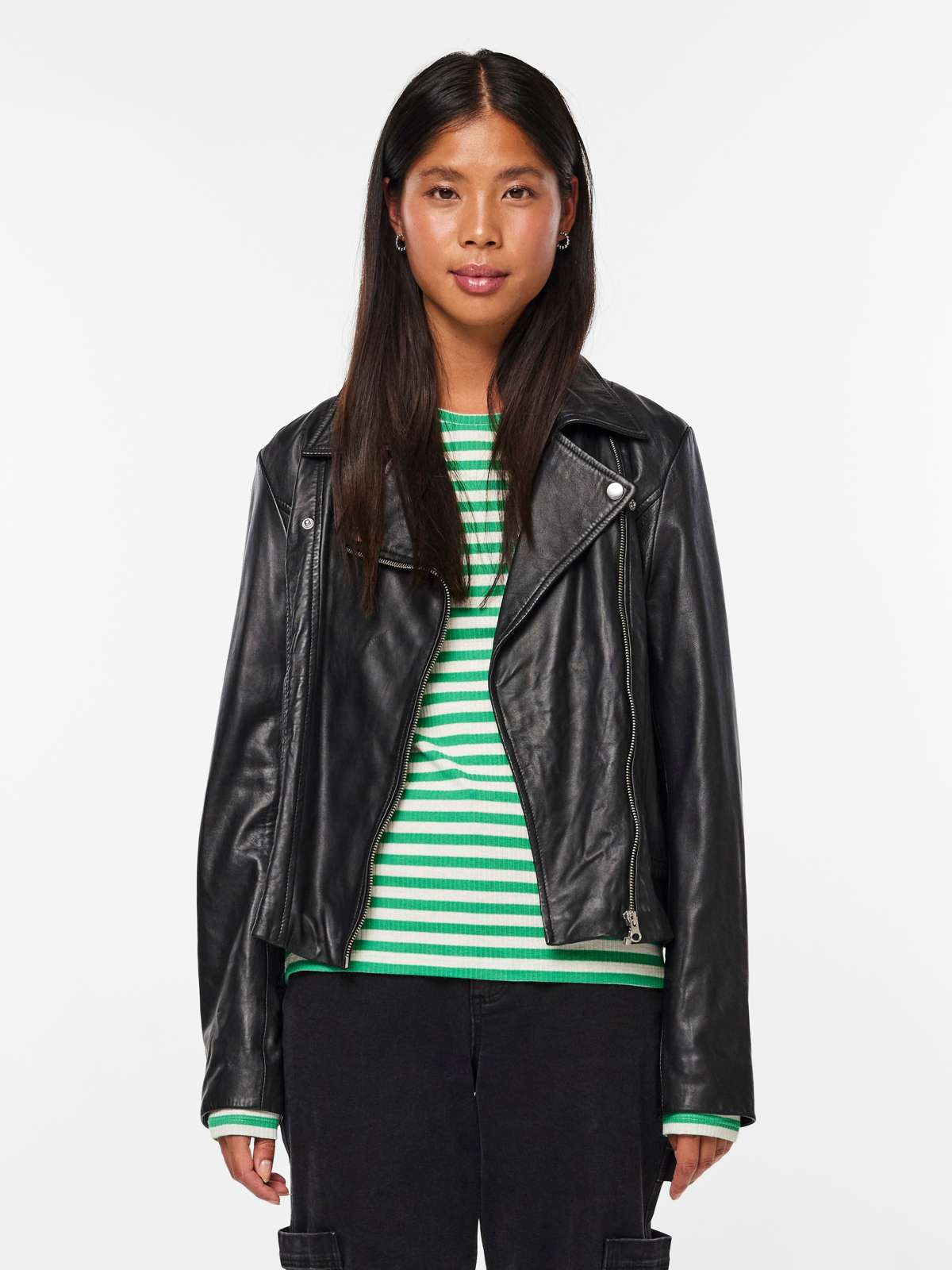 Кожаная куртка PCSUSSE LEATHER JACKET NOOS