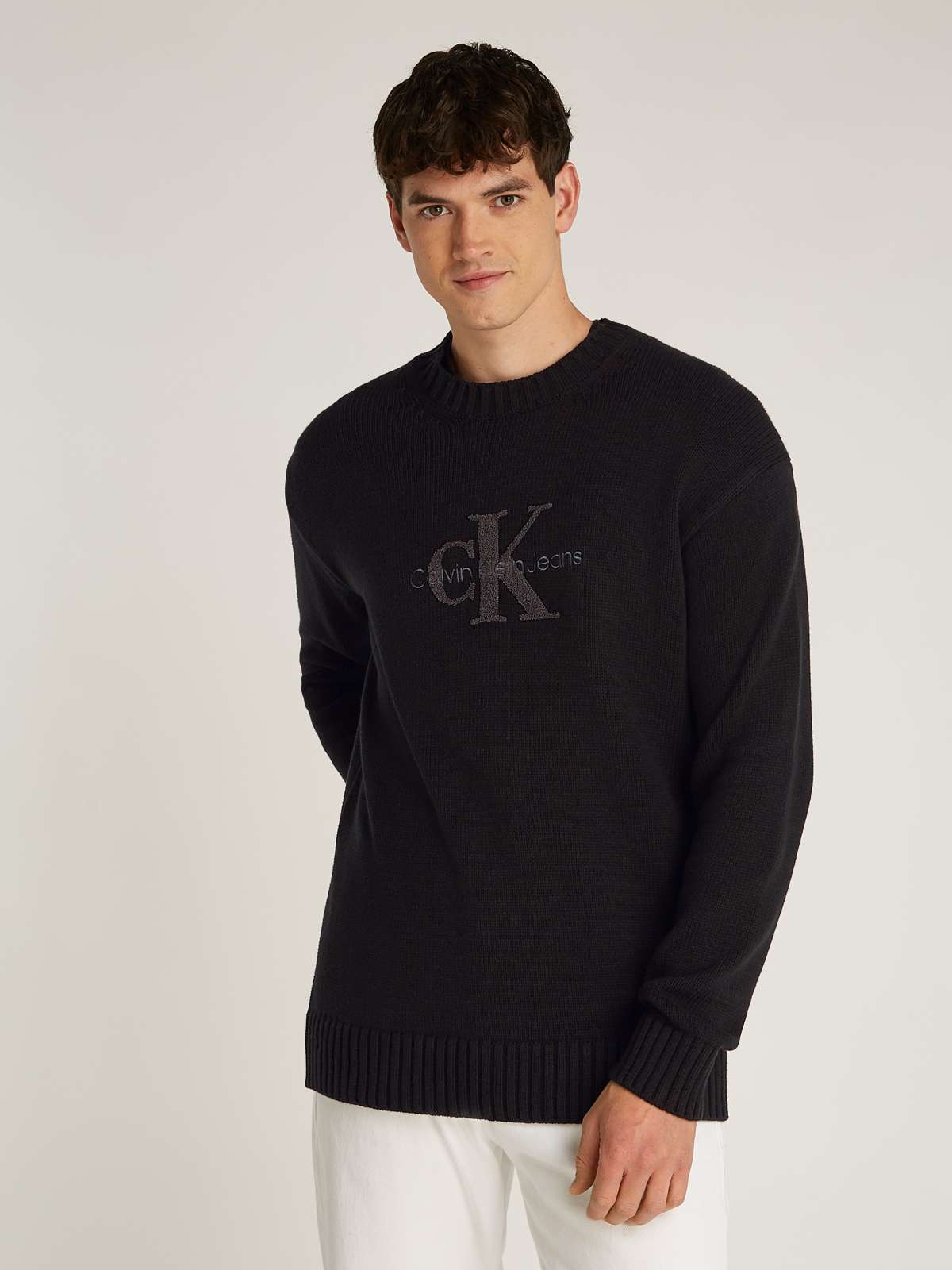 Свитер с круглым вырезом и вышивкой логотипа CHENILLE MONOLOGO SWEATER