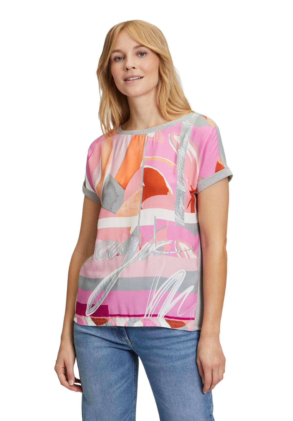 Рубашка с коротким рукавом Blusenshirt mit Aufdruck