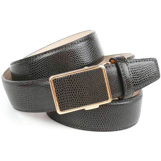 Кожаный ремень с изображением варана