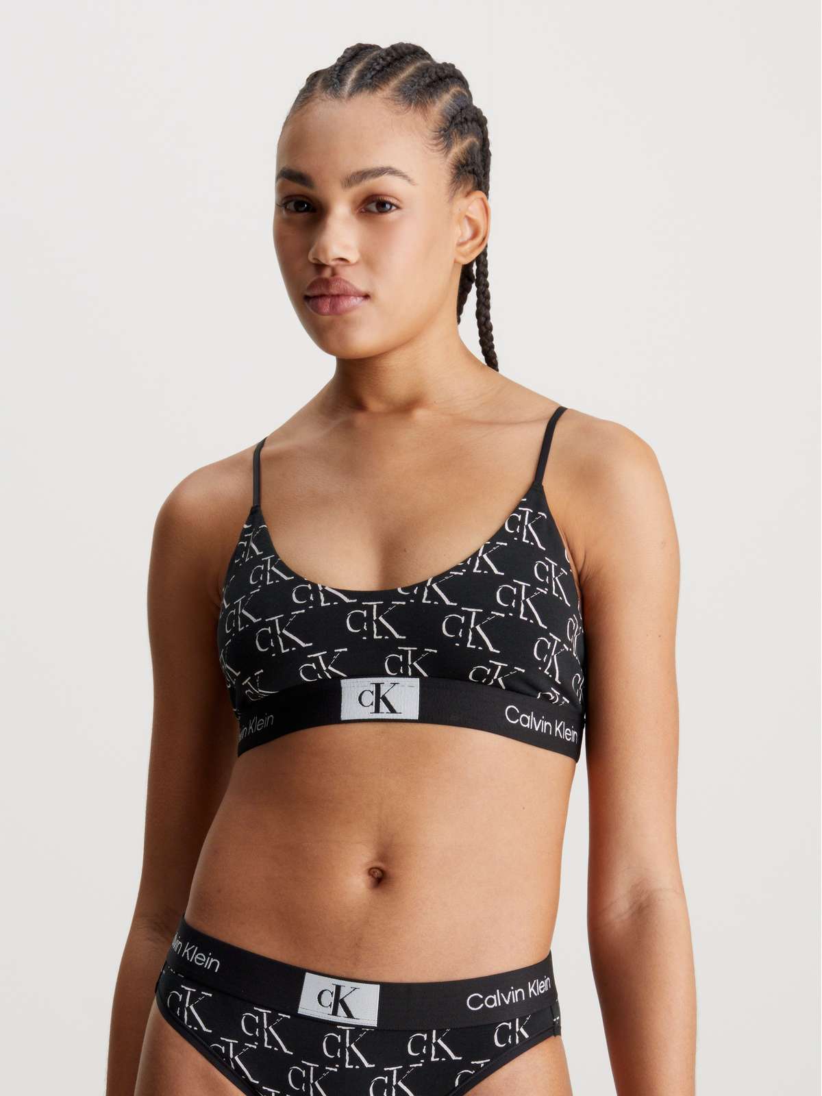 Бралетт с классическим поясом с логотипом CK. UNLINED BRALETTE