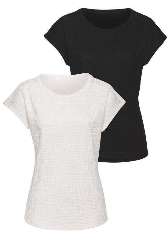 Рубашка с коротким рукавом mit dekorativem Häkeleinsatz