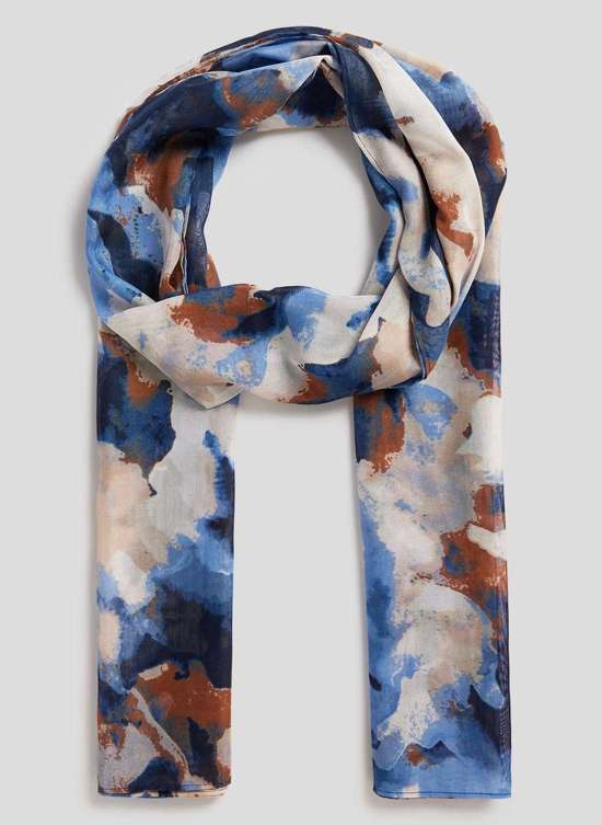 Шарф Kunstvoller Schal in Blau- und Erdtönen