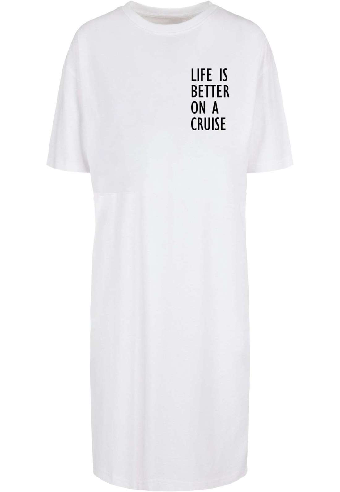 Платье-рубашка Damen Ladies Life Is Better Oversized Slit Tee Dress