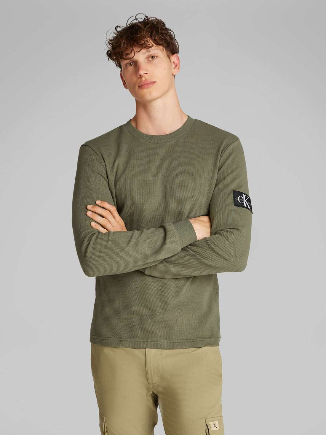 Рубашка с длинными рукавами и нашивкой-логотипом BADGE WAFFLE LS TEE