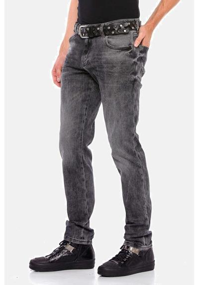 Джинсы узкого кроя с сетчатым узором по всей поверхности. Jeans