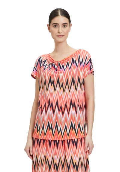 Рубашка с коротким рукавом Printshirt mit Wasserfallausschnitt