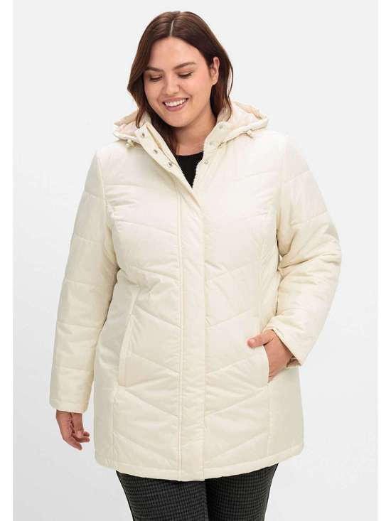 Стеганая куртка со съемным капюшоном и теплой подкладкой. Große Größen
