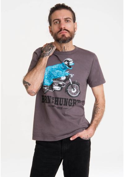 Футболка с лицензионным принтом Sesamstrasse - Krumelmonster Motorrad