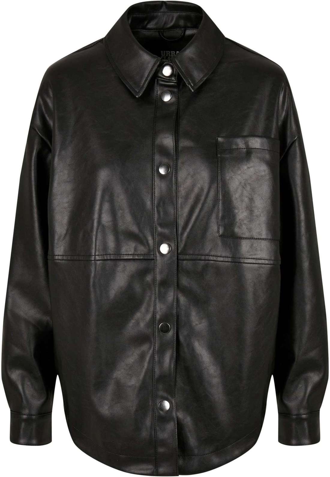 Рубашка-блузка Urban Classics Damen Ladies Faux Leather Overshirt