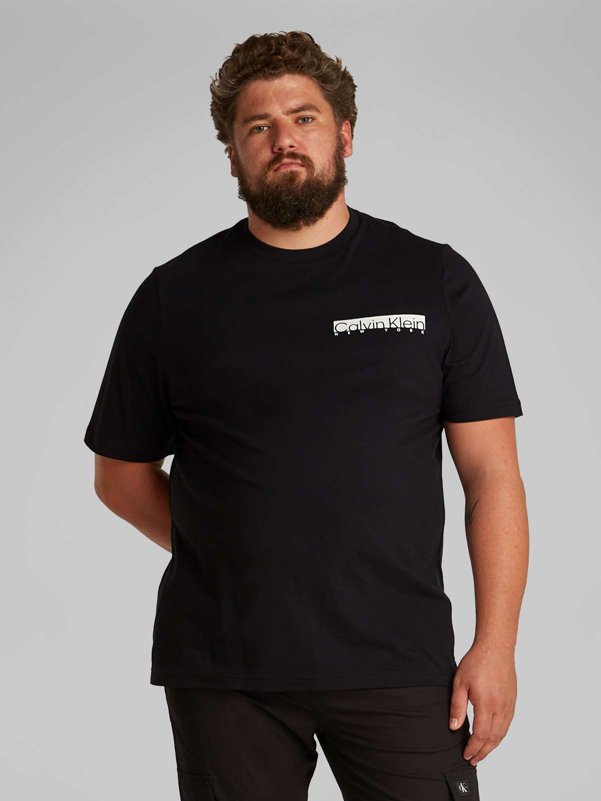 Рубашка с круглым вырезом больших размеров с логотипом BT_NY CHEST BOX LOGO T-SHIRT