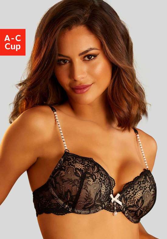 Бюстгальтер пуш-ап с женственными жемчужными деталями.