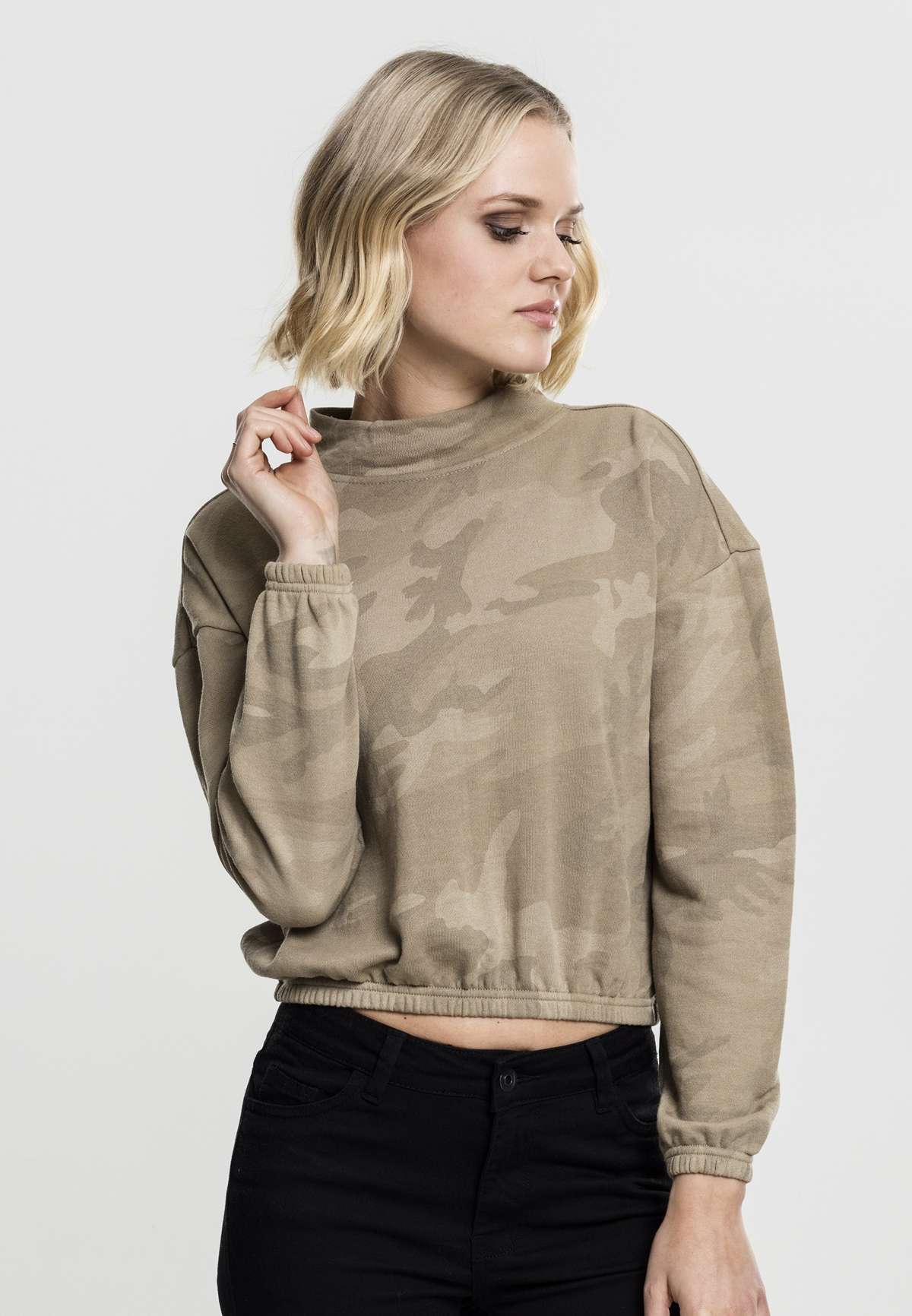 толстовка Urban Classics Damen Ladies Camo Turtleneck Crew