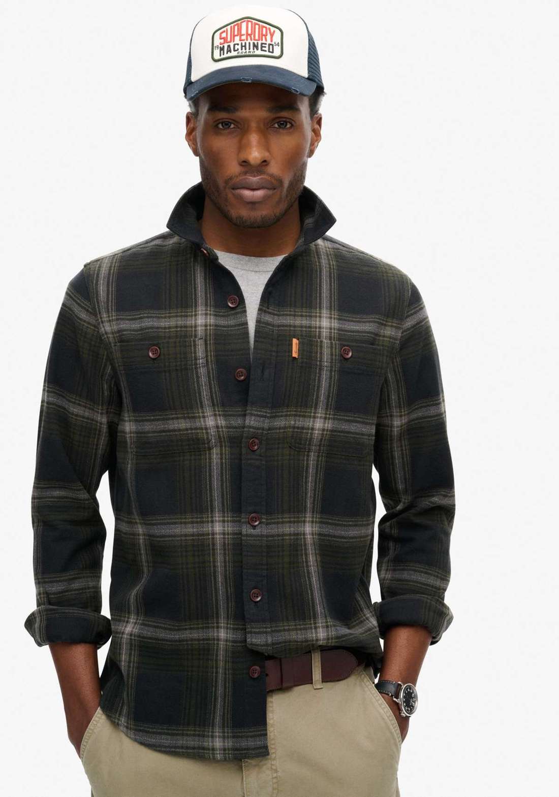Рубашка с длинным рукавом VINTAGE CHECK OVERSHIRT