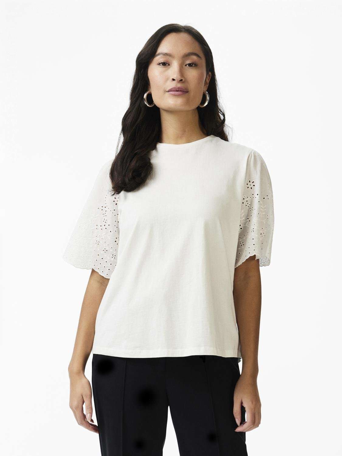 Рубашка с коротким рукавом Shirt, Oberteil YASLEX SS TOP W. EMB SLEEVES S. NOOS