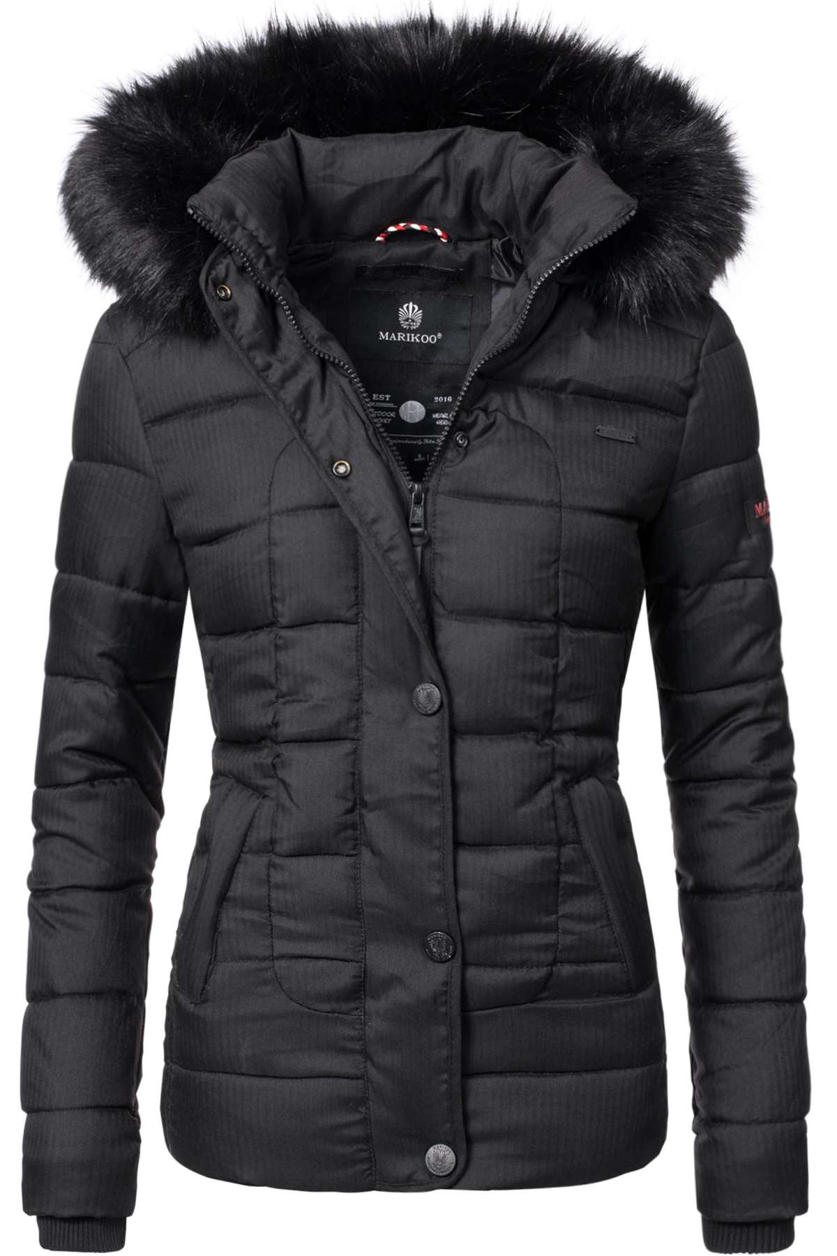 Стеганая куртка с капюшоном, модная зимняя куртка с капюшоном из искусственного меха