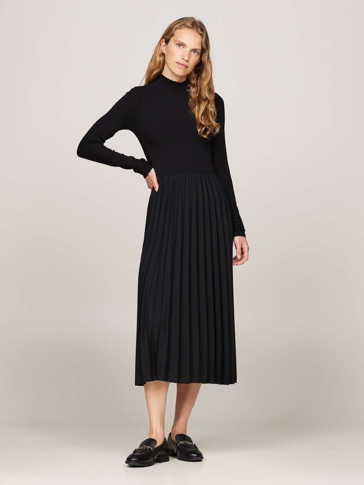 Платье-блузка со складками RIB MIX F&F PLEATED DRESS LS