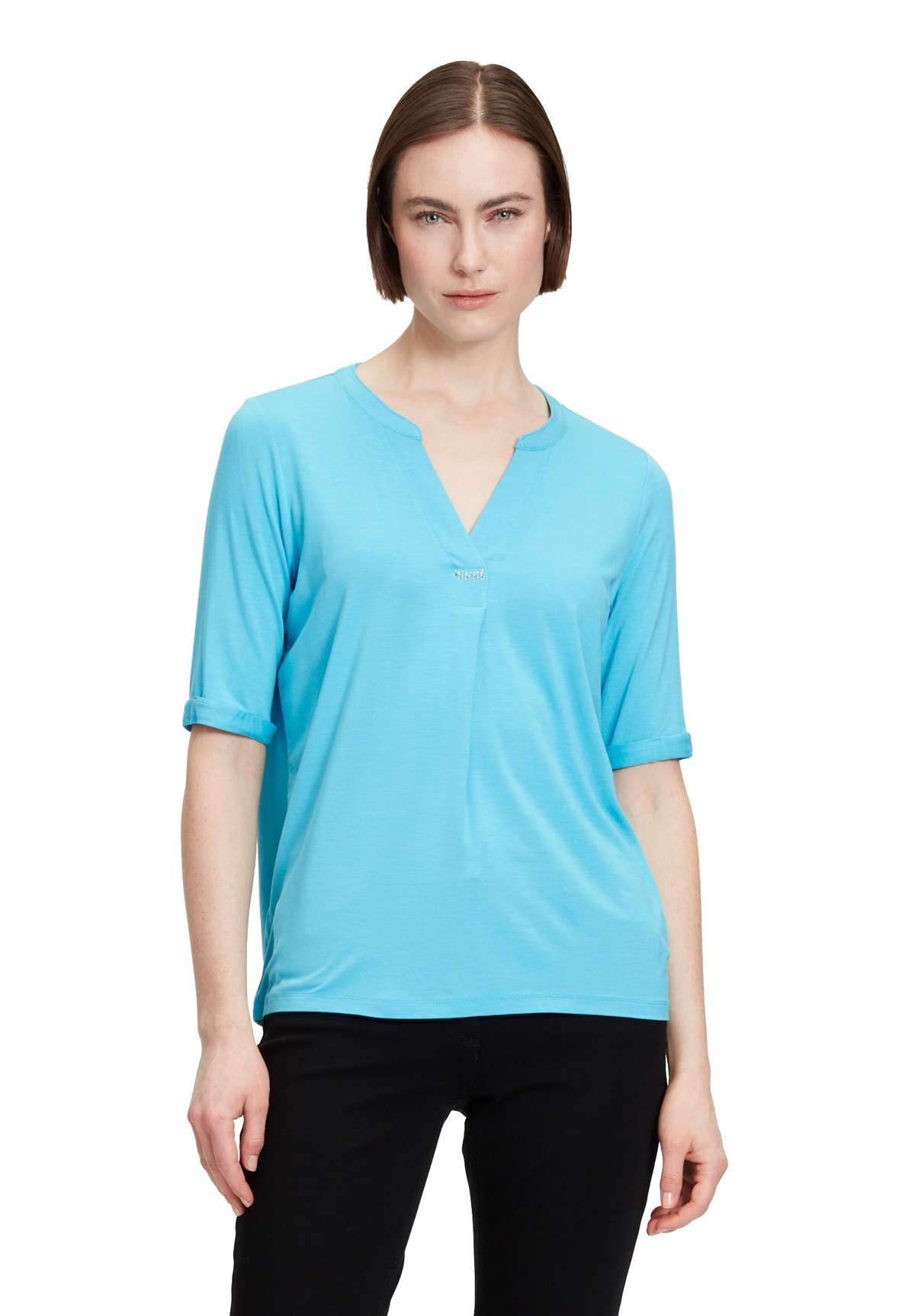 Рубашка с коротким рукавом Blusenshirt mit Kragen