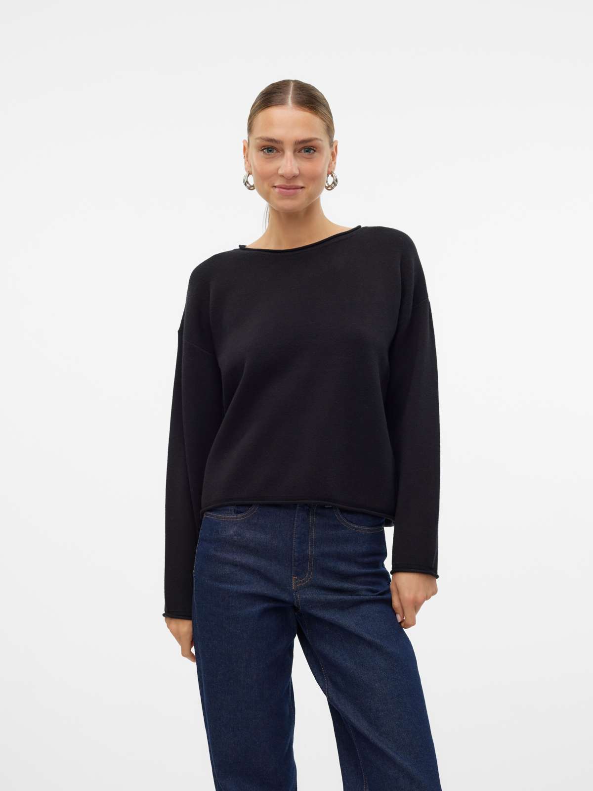 Вязаный свитер VMGOLD ROLL LS O-NECK PULLOVER GA