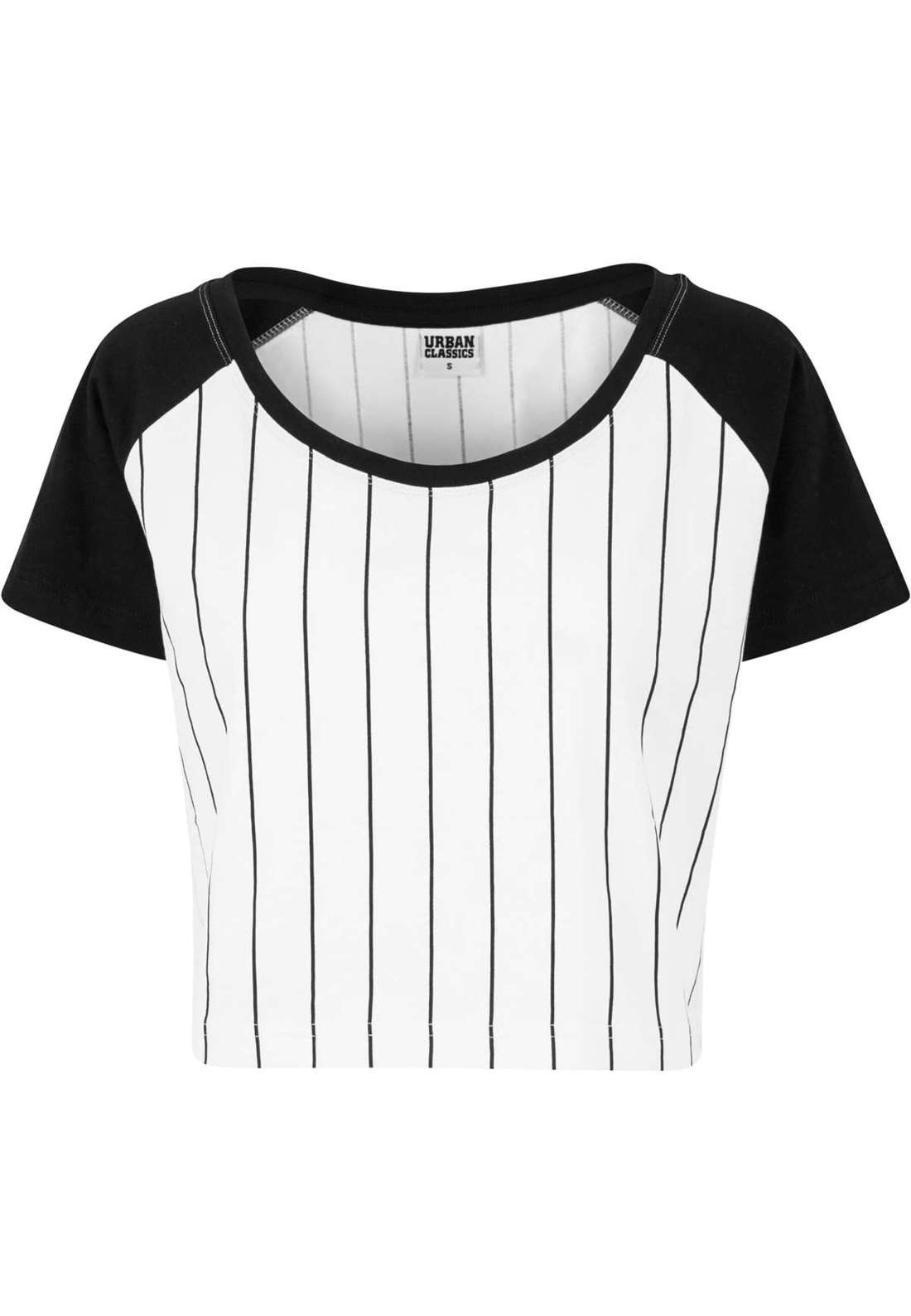 футболка Urban Classics Damen Ladies Cropped Baseball Tee