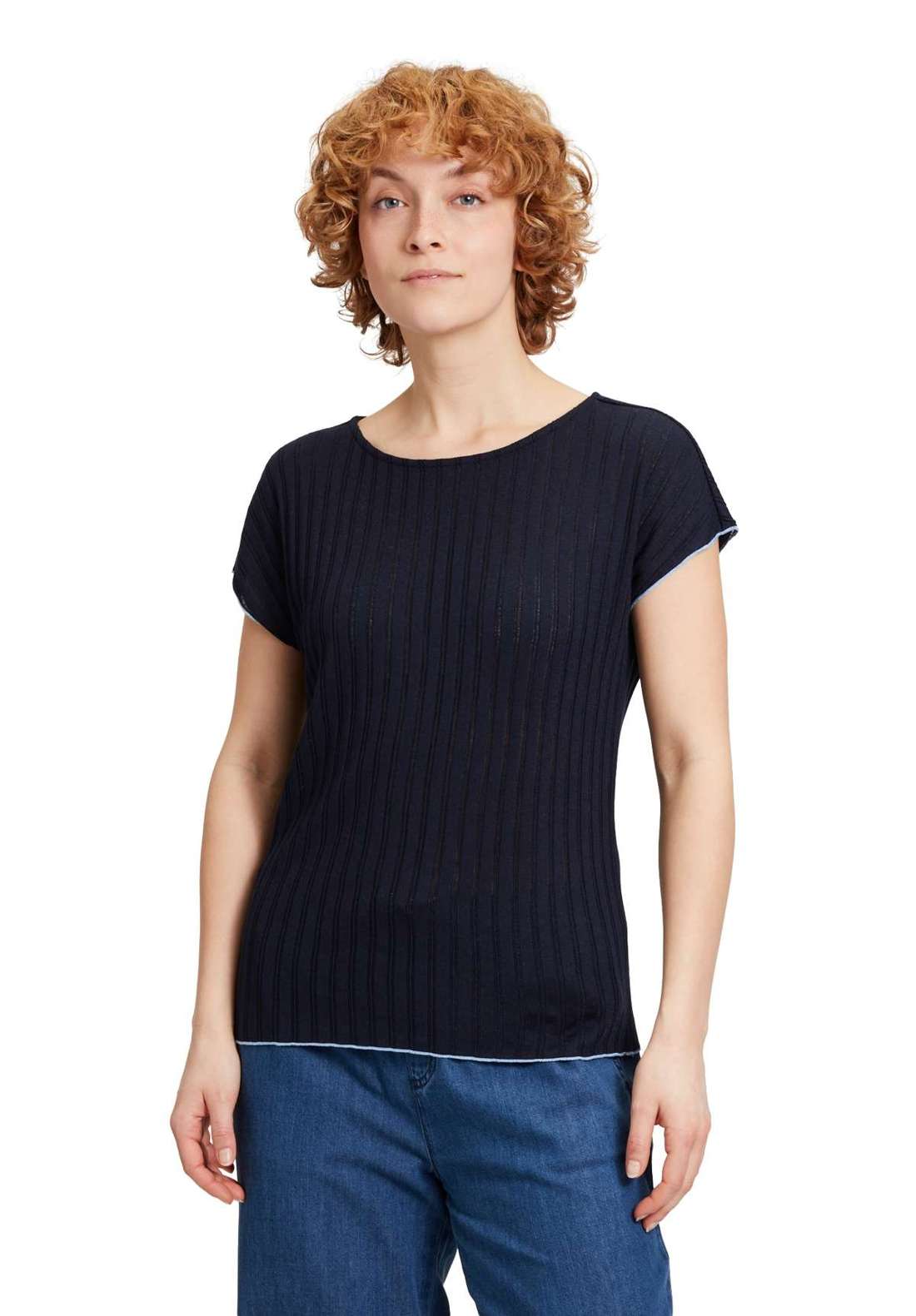 Рубашка с коротким рукавом Casual-Shirt mit Rippenstruktur