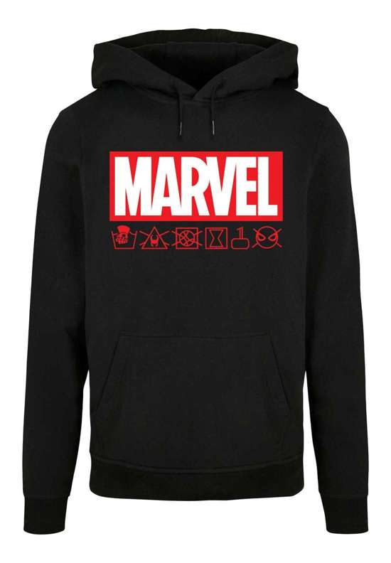 Свитер с круглым вырезом Herren Marvel Logo washed Care with Basic Hoody