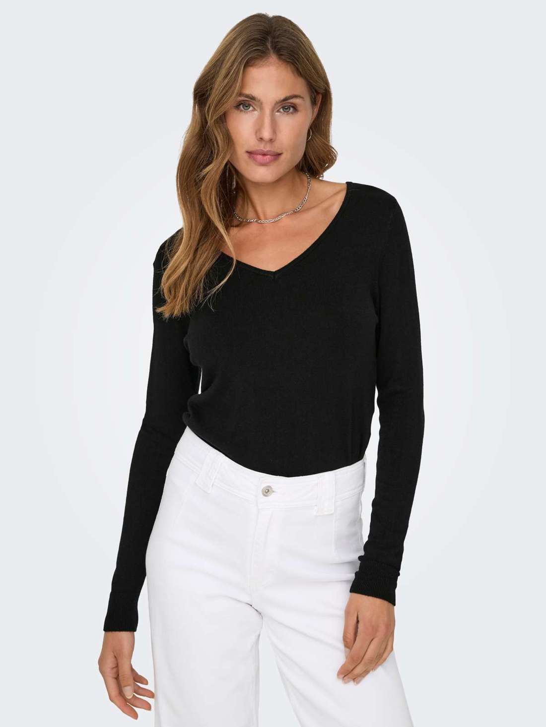 Вязаный свитер ONLVENICE LIFE LS VNECK PULLOVER KNT NCA