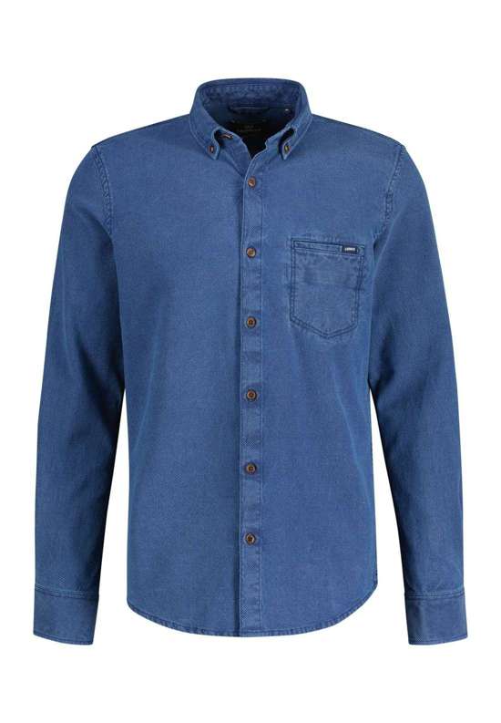Рубашка с длинным рукавом LERROS Hemdenstyle, Indigo-Look