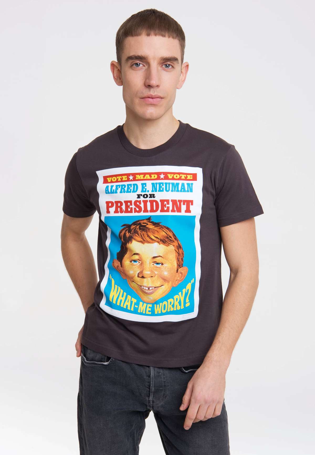 Футболка с мотивом Альфреда Ноймана Mad - For President