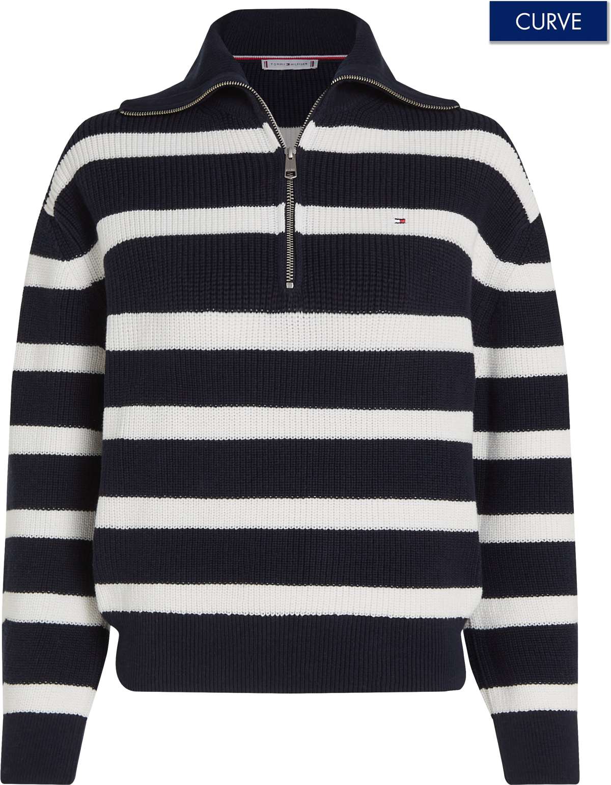 Тройер в больших размерах CRV CO CARDI STITCH 1/2 ZIP SWT