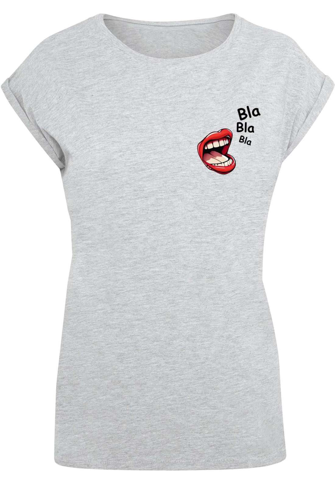 футболка Damen Ladies Bla Bla Bla Comic Extended Shoulder Tee
