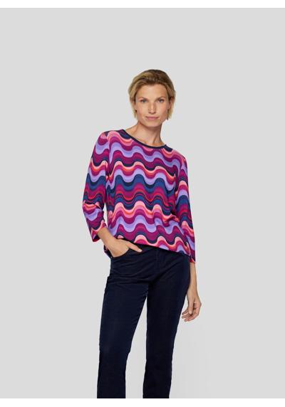 Рубашка с принтом Farbenfrohes Shirt mit trendigem Wellenmuster