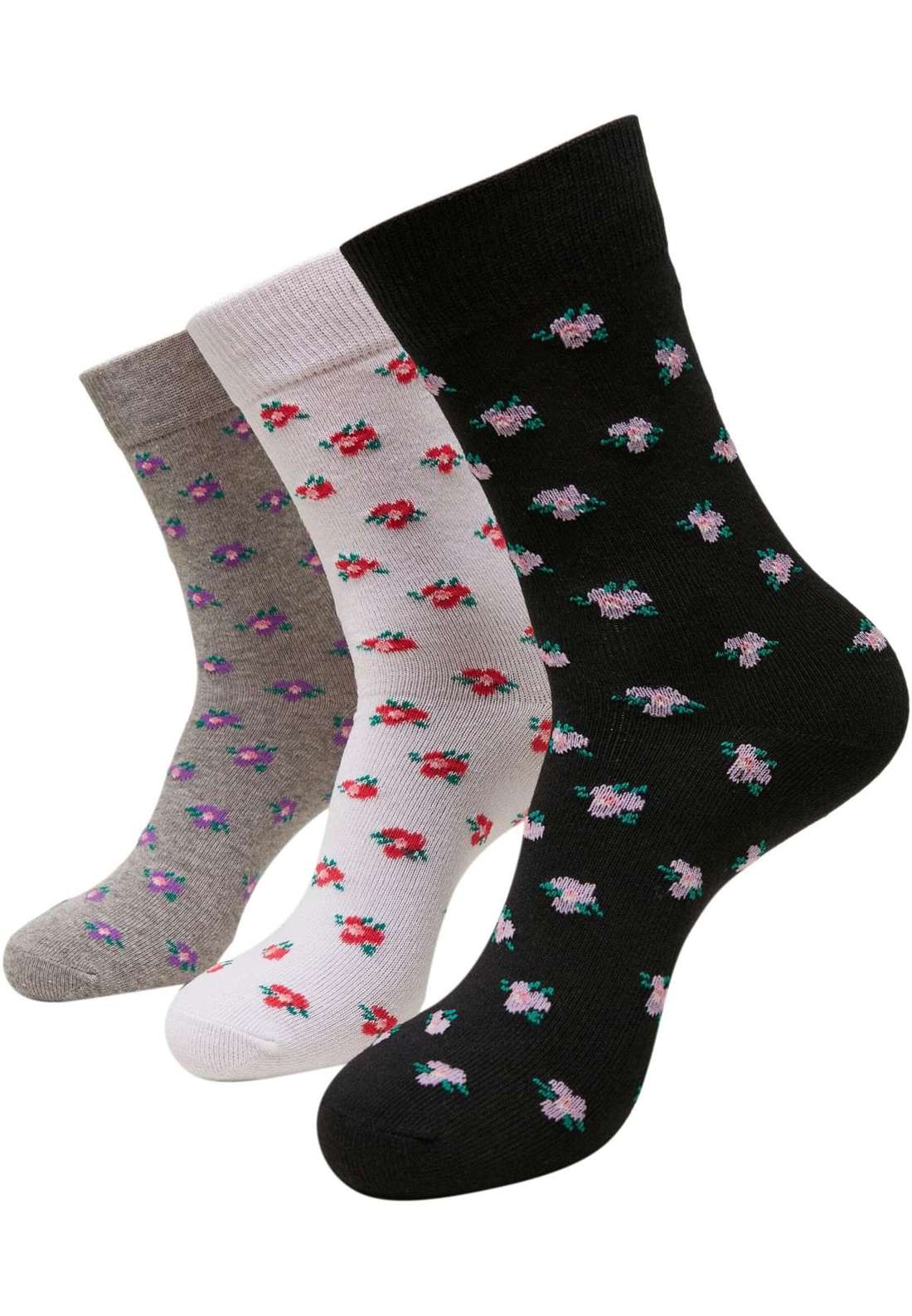 Базовые носки Urban Classics Unisex Recycled Yarn Flower Socks 3-Pack
