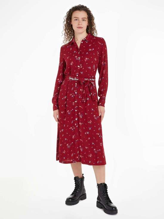 Платье-рубашка TJW FLORAL BELT SHIRT DRESS EXT