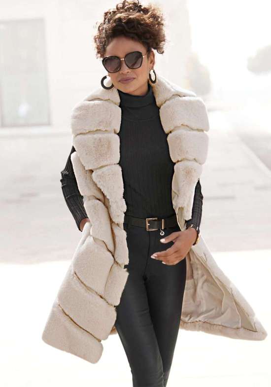 Жилет из искусственного меха с деталями из искусственной кожи